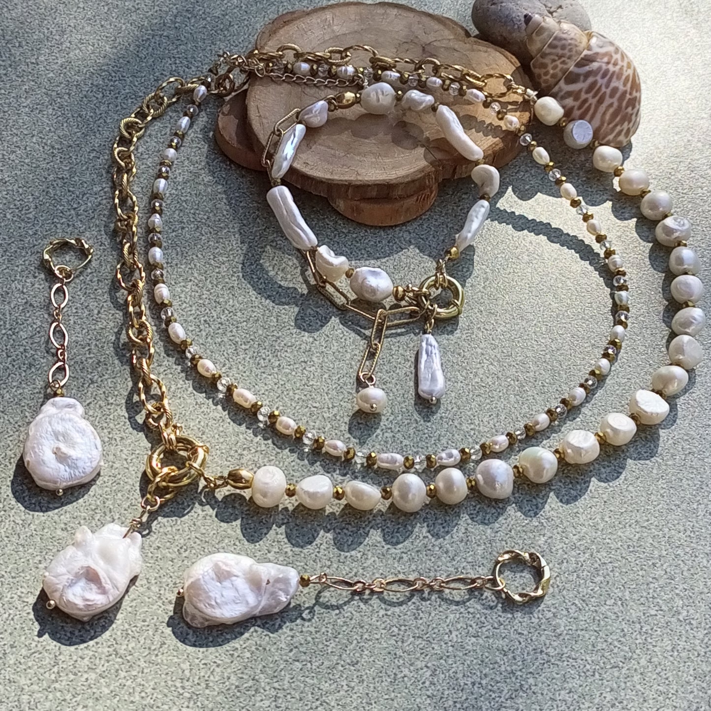 Baroque Pearl Earrings – White Wedding Freshwater Pearl Jewelry, 14K Gold Filled Bridal Earrings, Statement Gift for Her