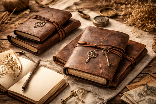 Rustic Leather Notebooks for Journaling – Handmade Vintage Leather Journals for Writers.