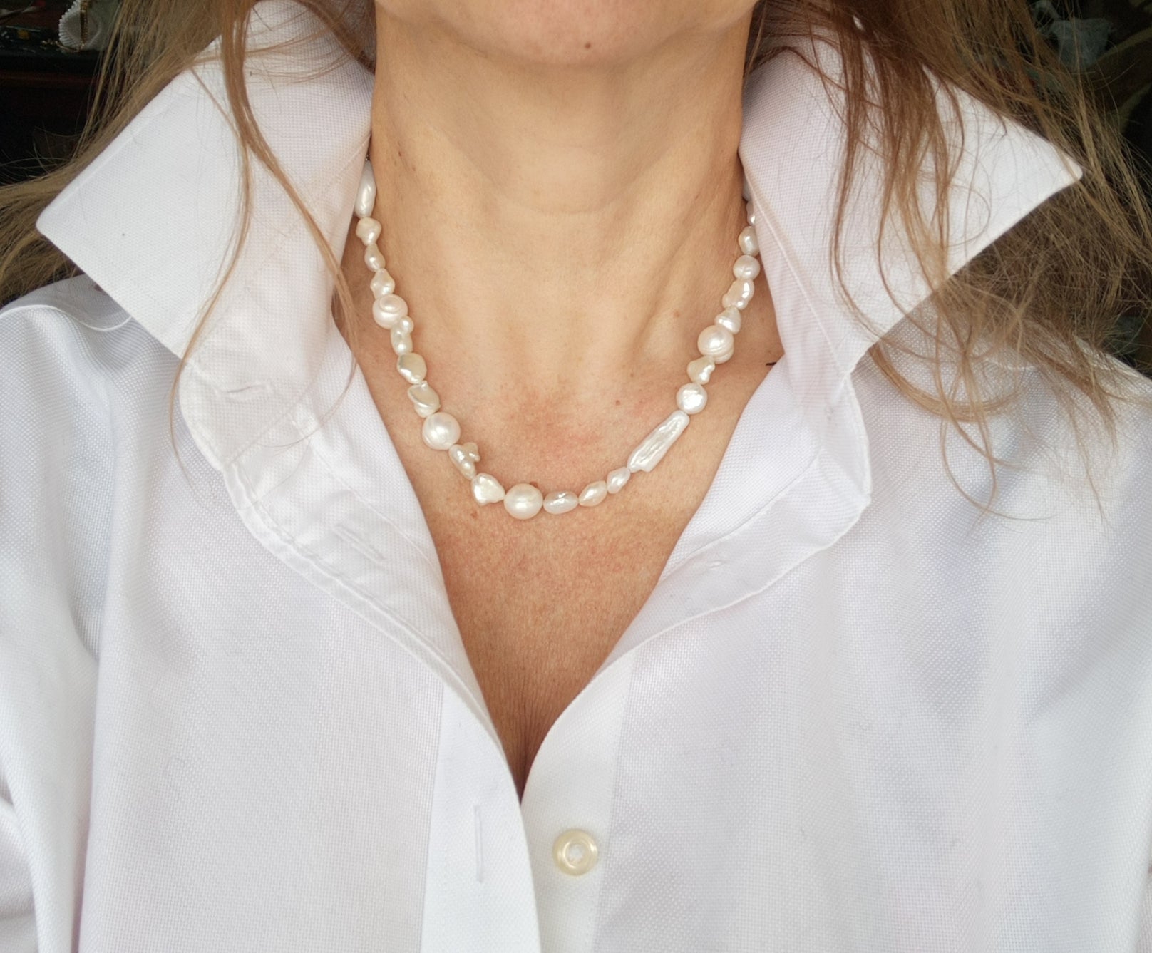 Layerable freshwater pearl necklace set for bride