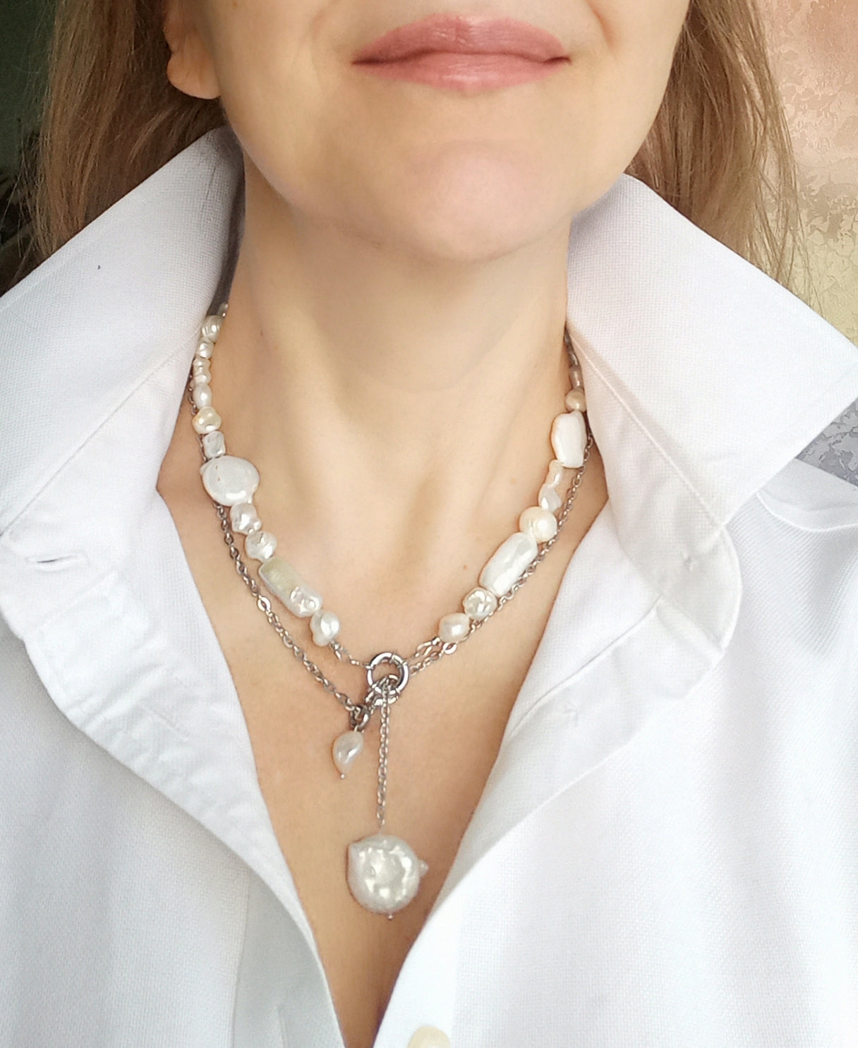 Handmade baroque pearl necklace perfect bridal gift