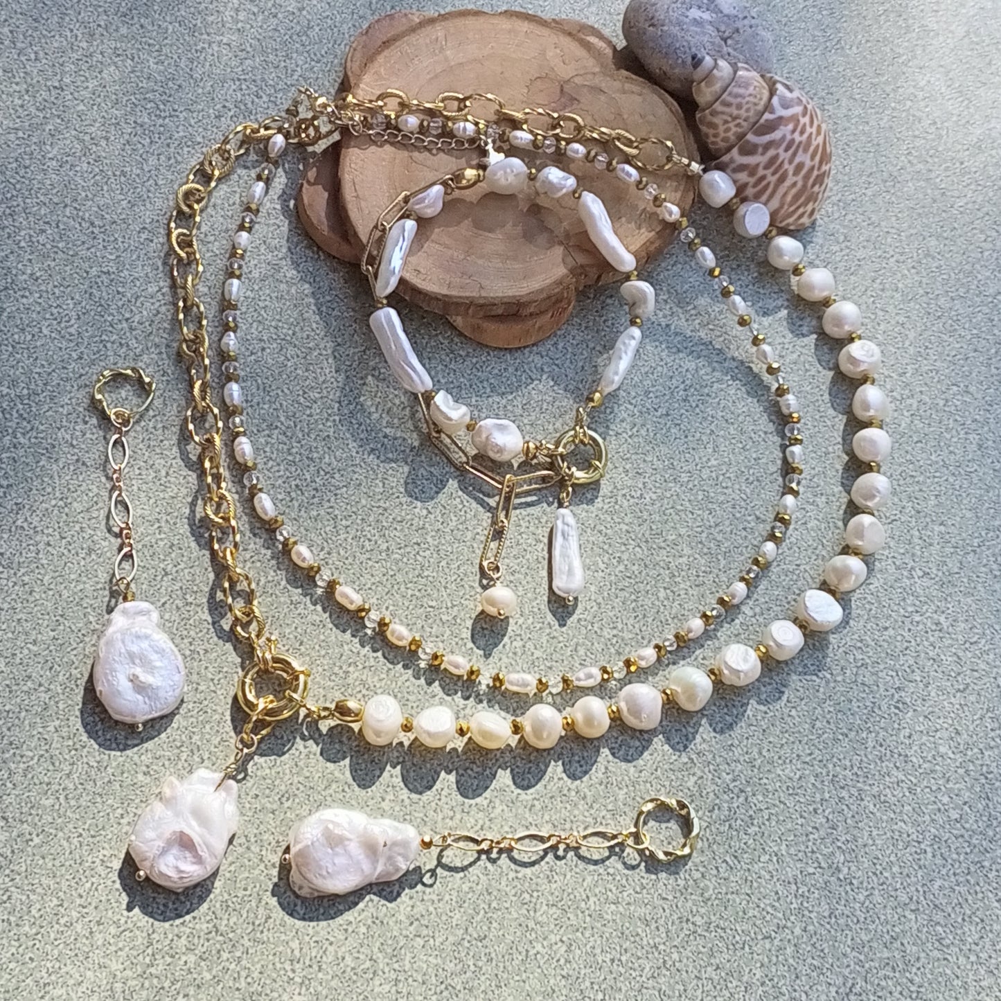 Baroque Pearl Earrings – White Wedding Freshwater Pearl Jewelry, 14K Gold Filled Bridal Earrings, Statement Gift for Her