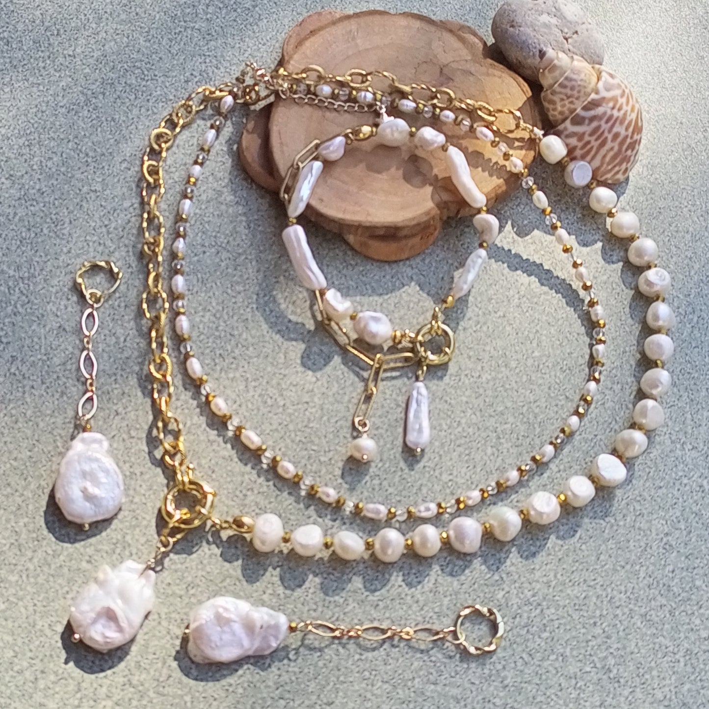 Baroque Pearl Earrings – White Wedding Freshwater Pearl Jewelry, 14K Gold Filled Bridal Earrings, Statement Gift for Her