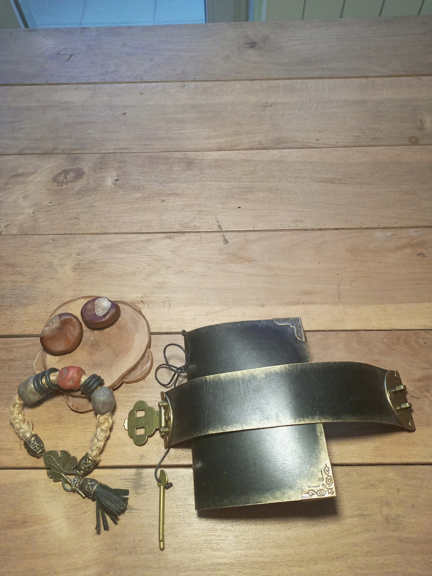 Small Black Leather Journal with Belt Lock – Handmade Medieval Notebook Book of Shadows