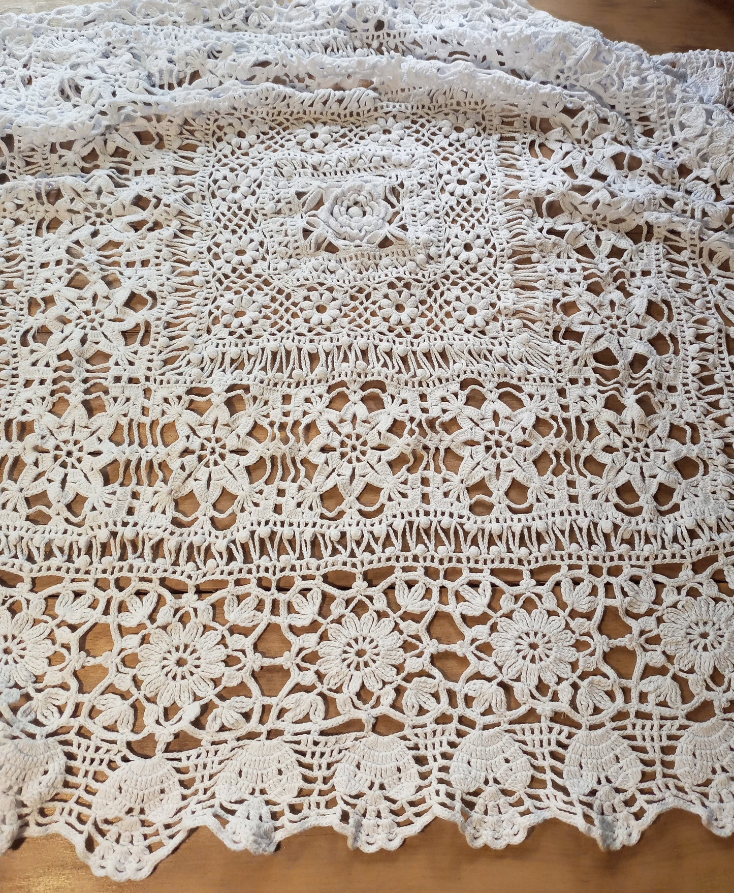 Crochet Cotton Baby Blanket – Lace Christening Blanket for Baptism, Handmade Baby Throw