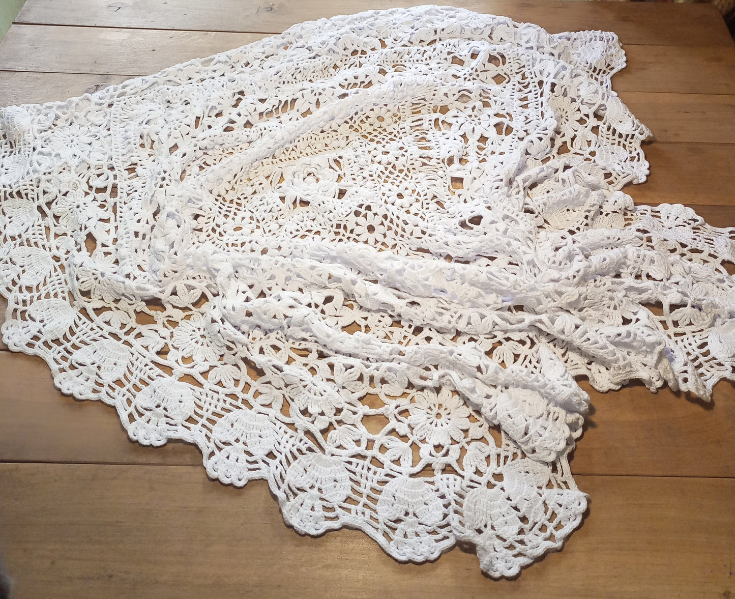 Crochet Cotton Baby Blanket – Lace Christening Blanket for Baptism, Handmade Baby Throw