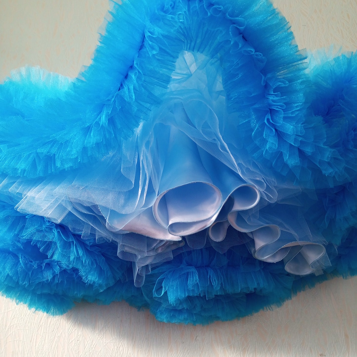 Blue Tulle Flower Girl Dress – Princess Ball Gown for Girls, Off Shoulder Party Dress