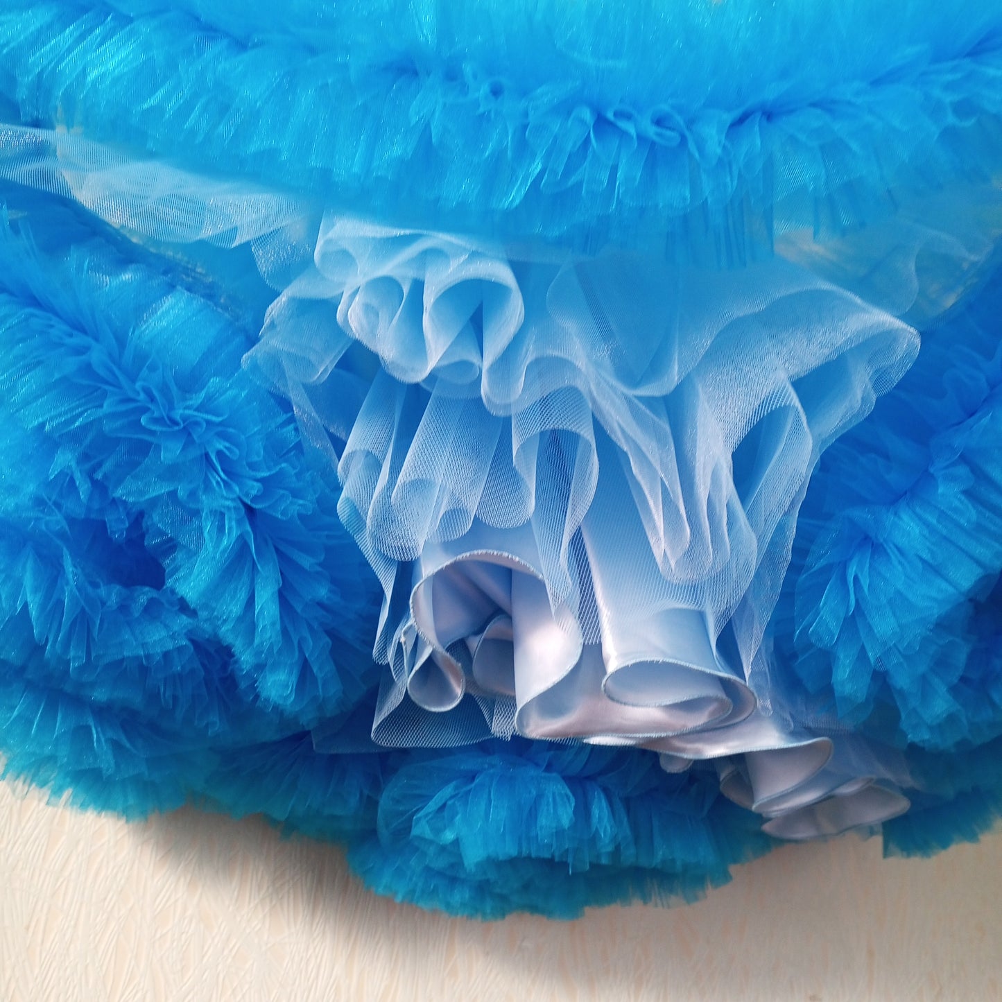 Blue Tulle Flower Girl Dress – Princess Ball Gown for Girls, Off Shoulder Party Dress