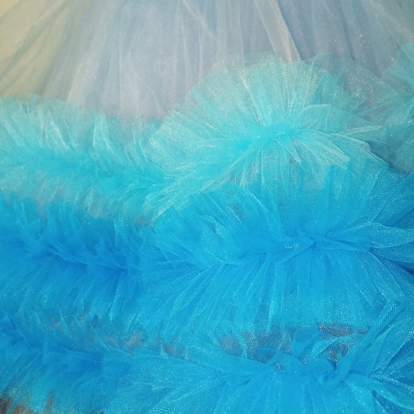 Blue Tulle Flower Girl Dress – Princess Ball Gown for Girls, Off Shoulder Party Dress