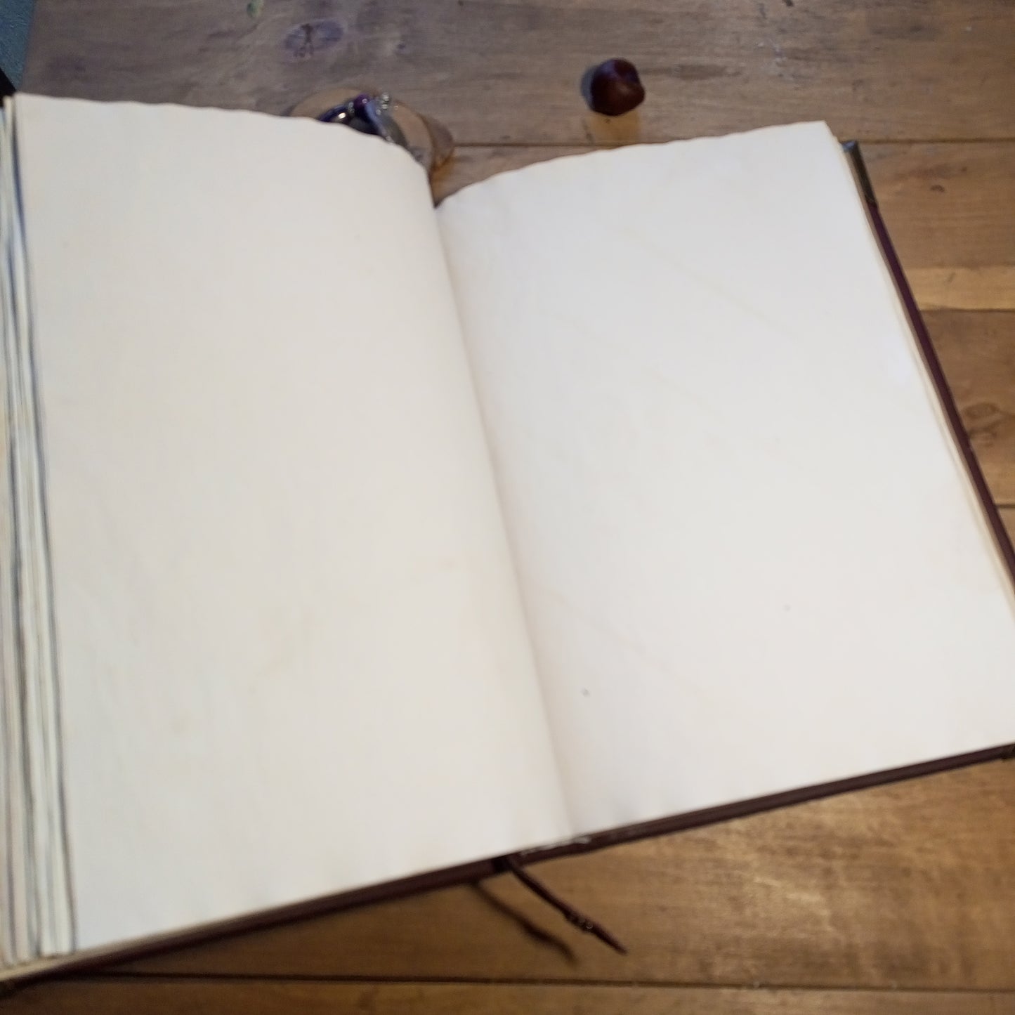 Large Bordeaux Leather Journal – Handmade Vintage Notebook with Aged Pages