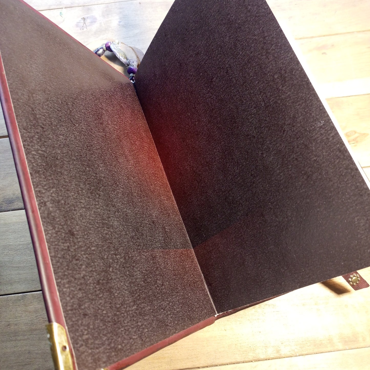 Large Bordeaux Leather Journal – Handmade Vintage Notebook with Aged Pages