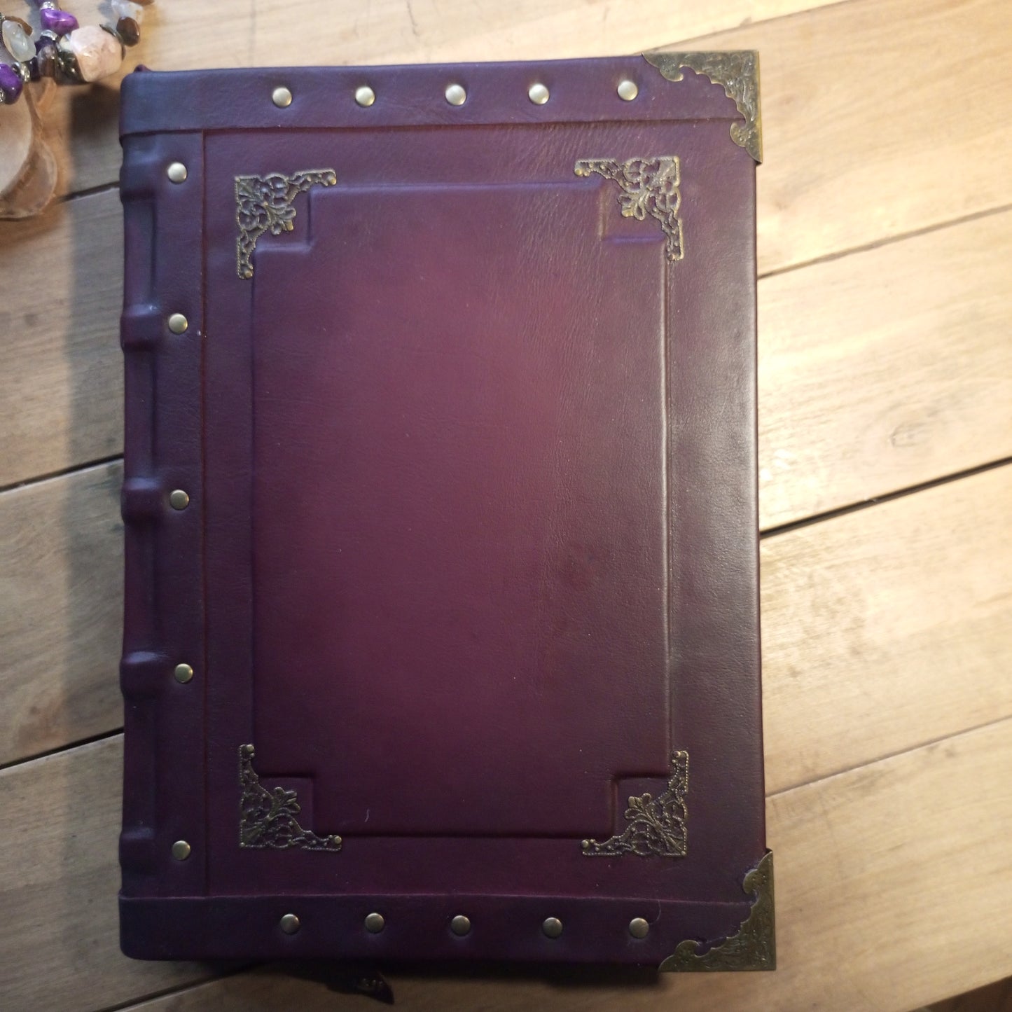 Large Bordeaux Leather Journal – Handmade Vintage Notebook with Aged Pages