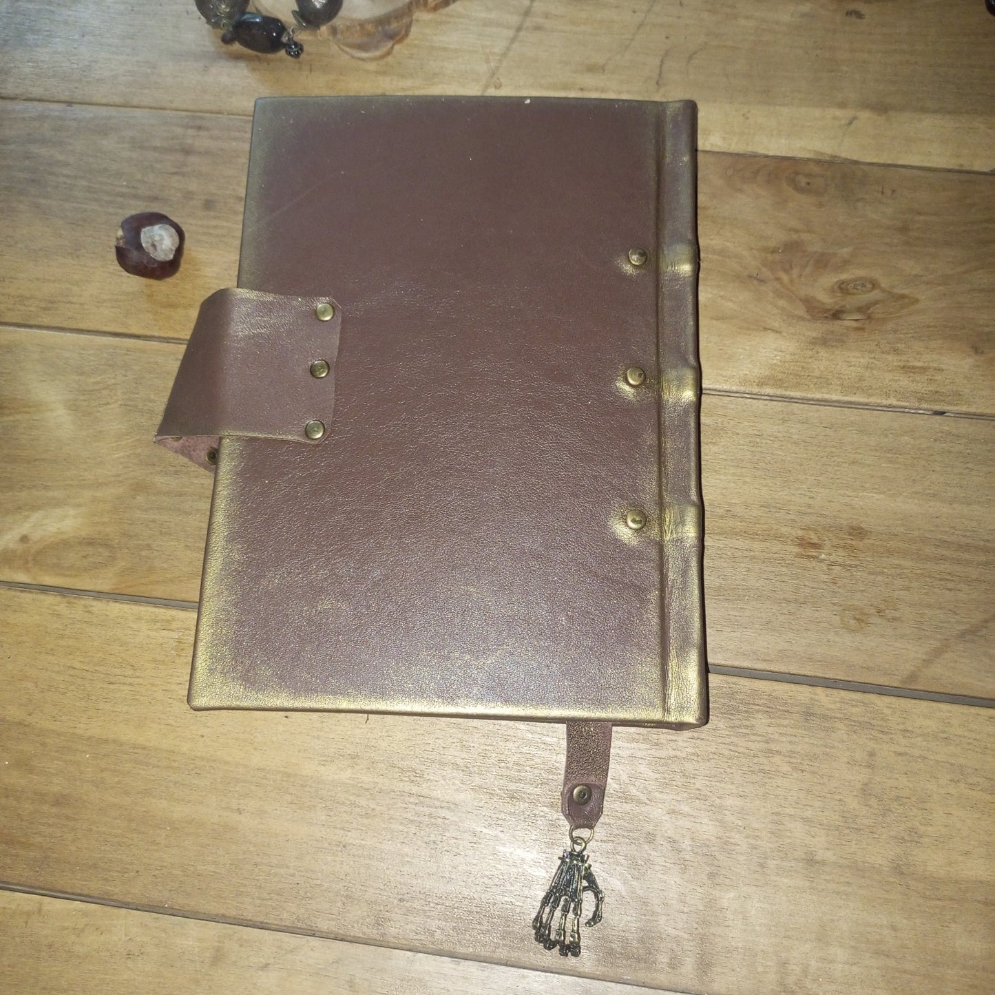 Chocolate Brown Leather Journal – Handmade Medieval Book of Shadows Grimoire