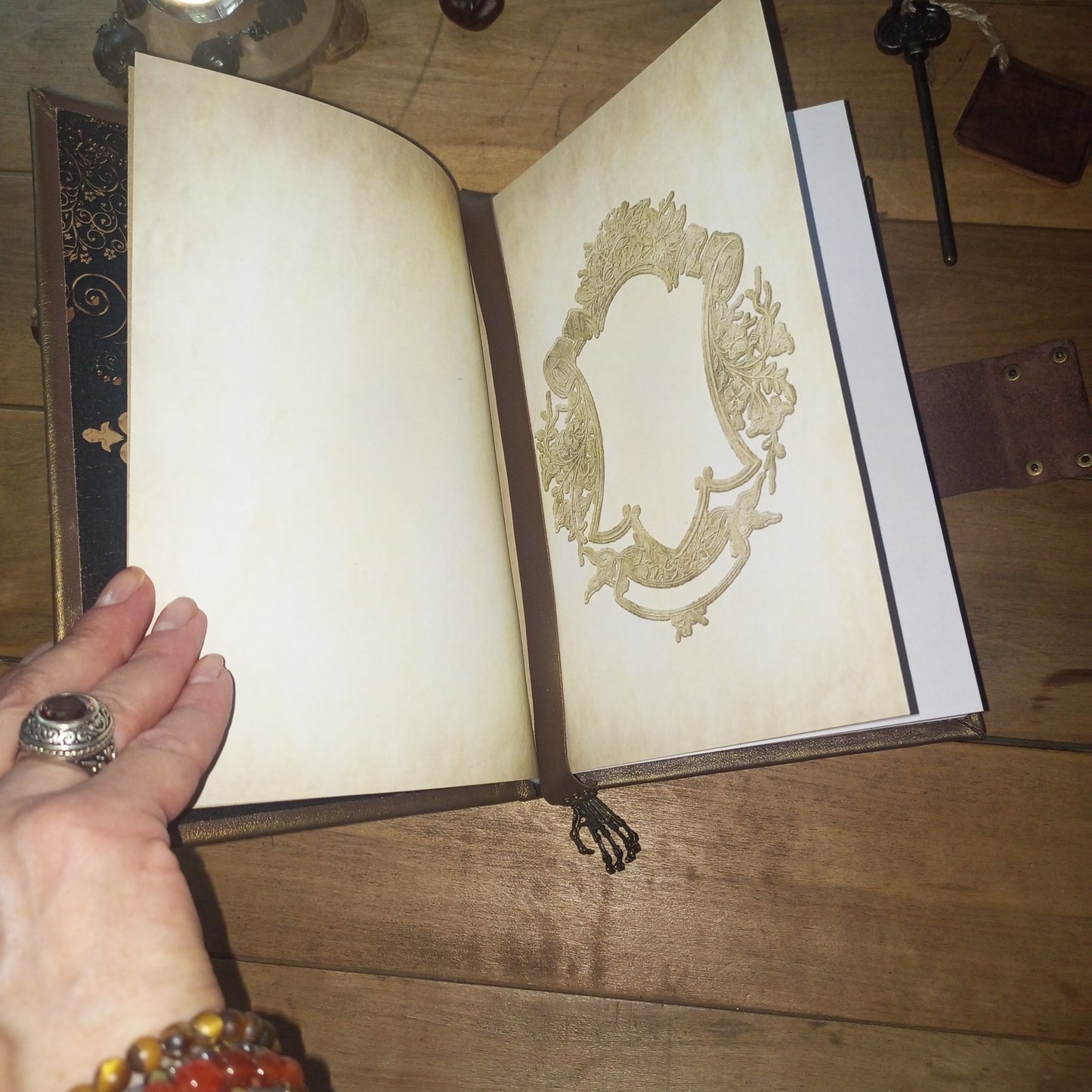 Chocolate Brown Leather Journal – Handmade Medieval Book of Shadows Grimoire