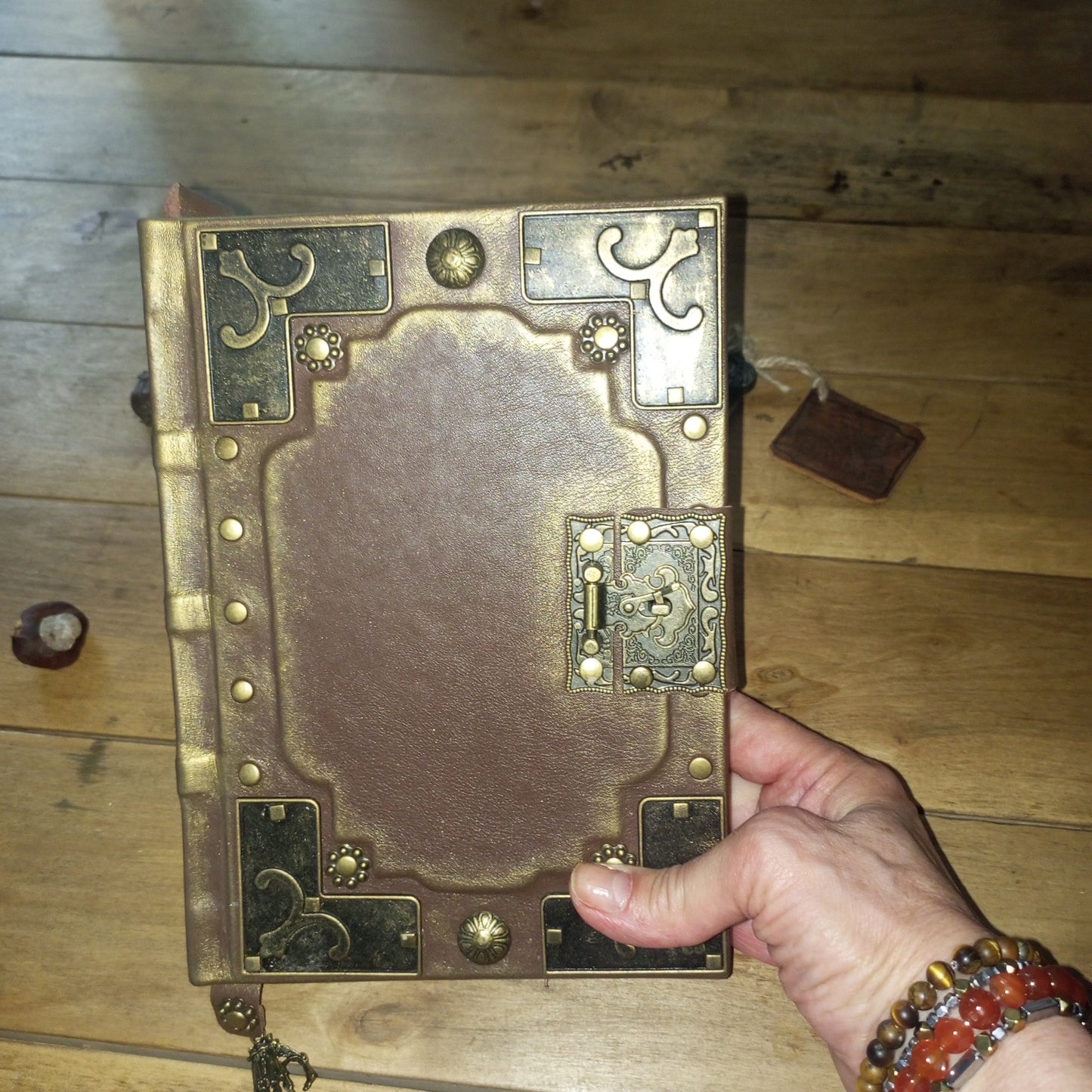 Chocolate Brown Leather Journal – Handmade Medieval Book of Shadows Grimoire