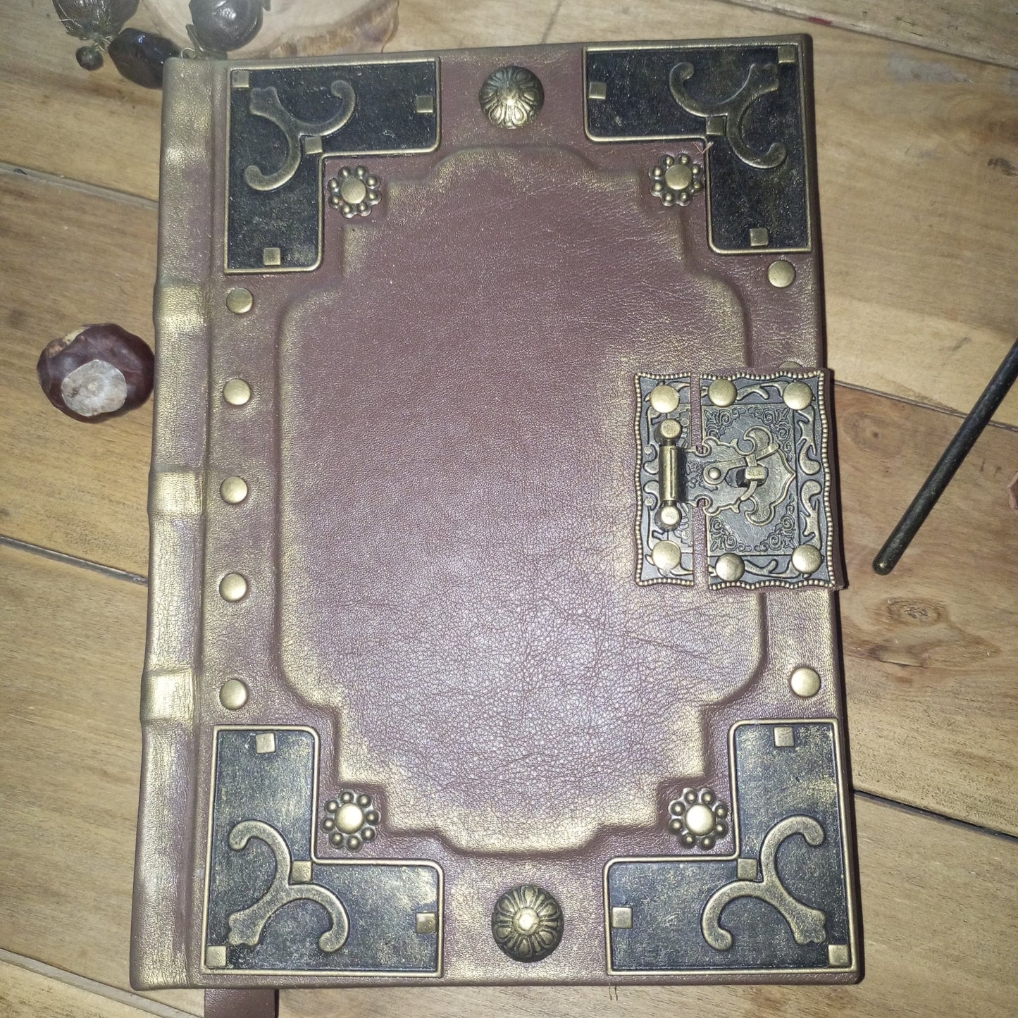 Chocolate Brown Leather Journal – Handmade Medieval Book of Shadows Grimoire