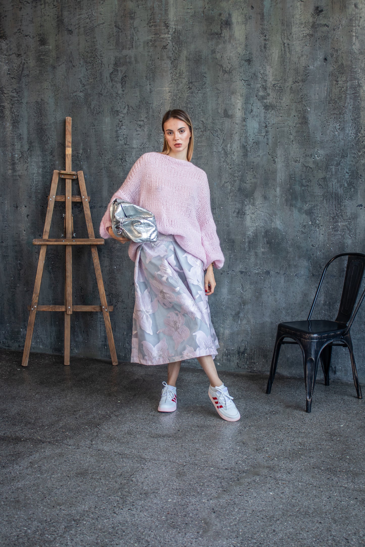 Pink Mohair Oversized Sweater – Handmade Chunky Knit Jumper, Cozy Wool Pullover