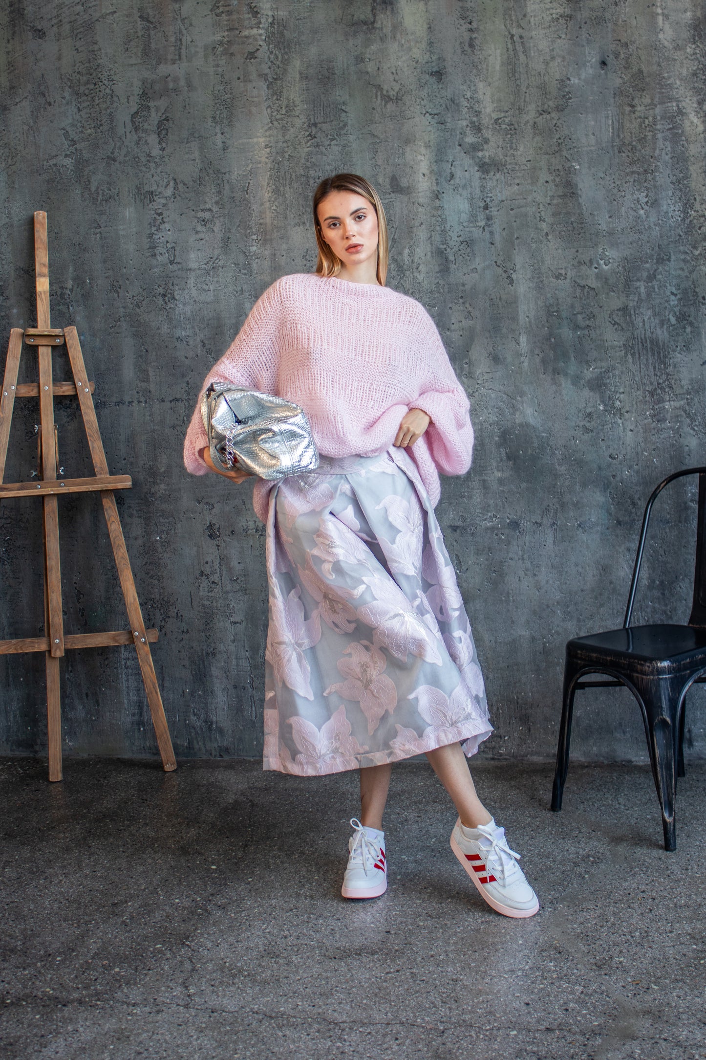 Pink Mohair Oversized Sweater – Handmade Chunky Knit Jumper, Cozy Wool Pullover