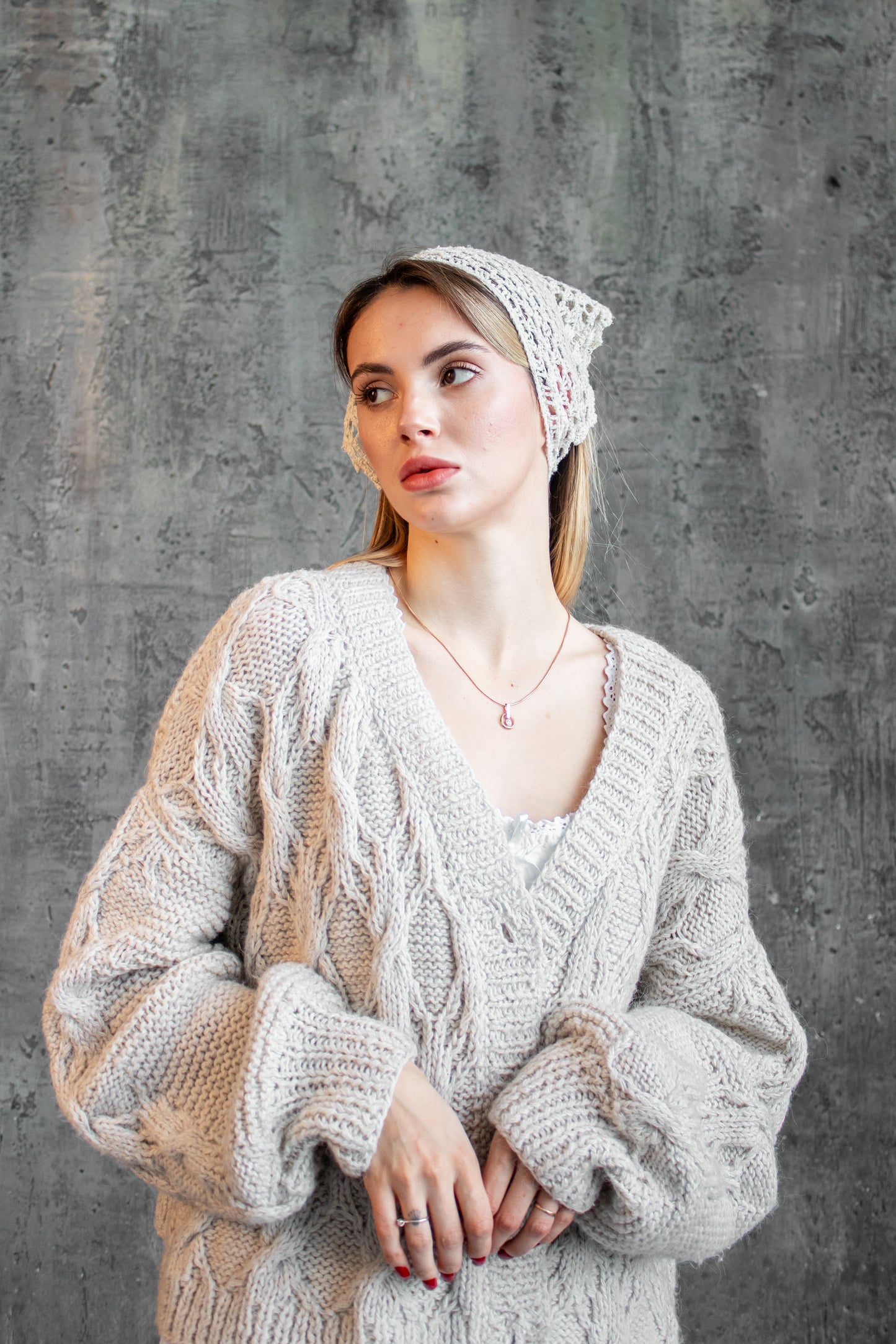 Boho Crochet Summer Kerchief – Handmade Hemp Headscarf Lightweight Natural Bandana Beach & Everyday Style