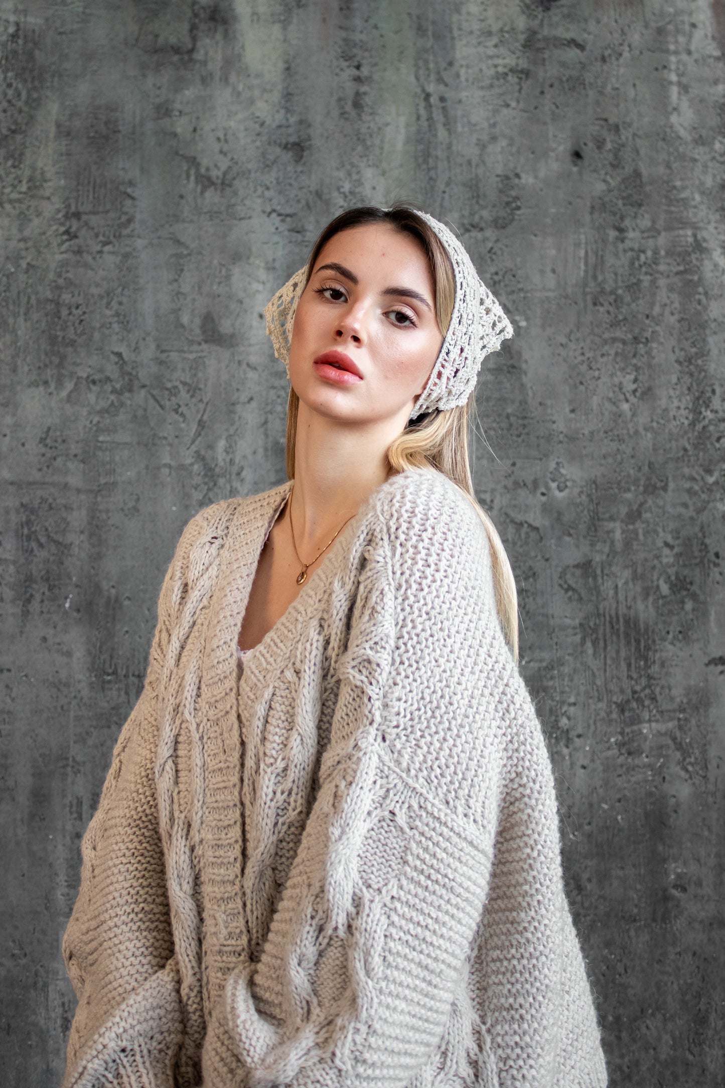 Boho Crochet Summer Kerchief – Handmade Hemp Headscarf Lightweight Natural Bandana Beach & Everyday Style