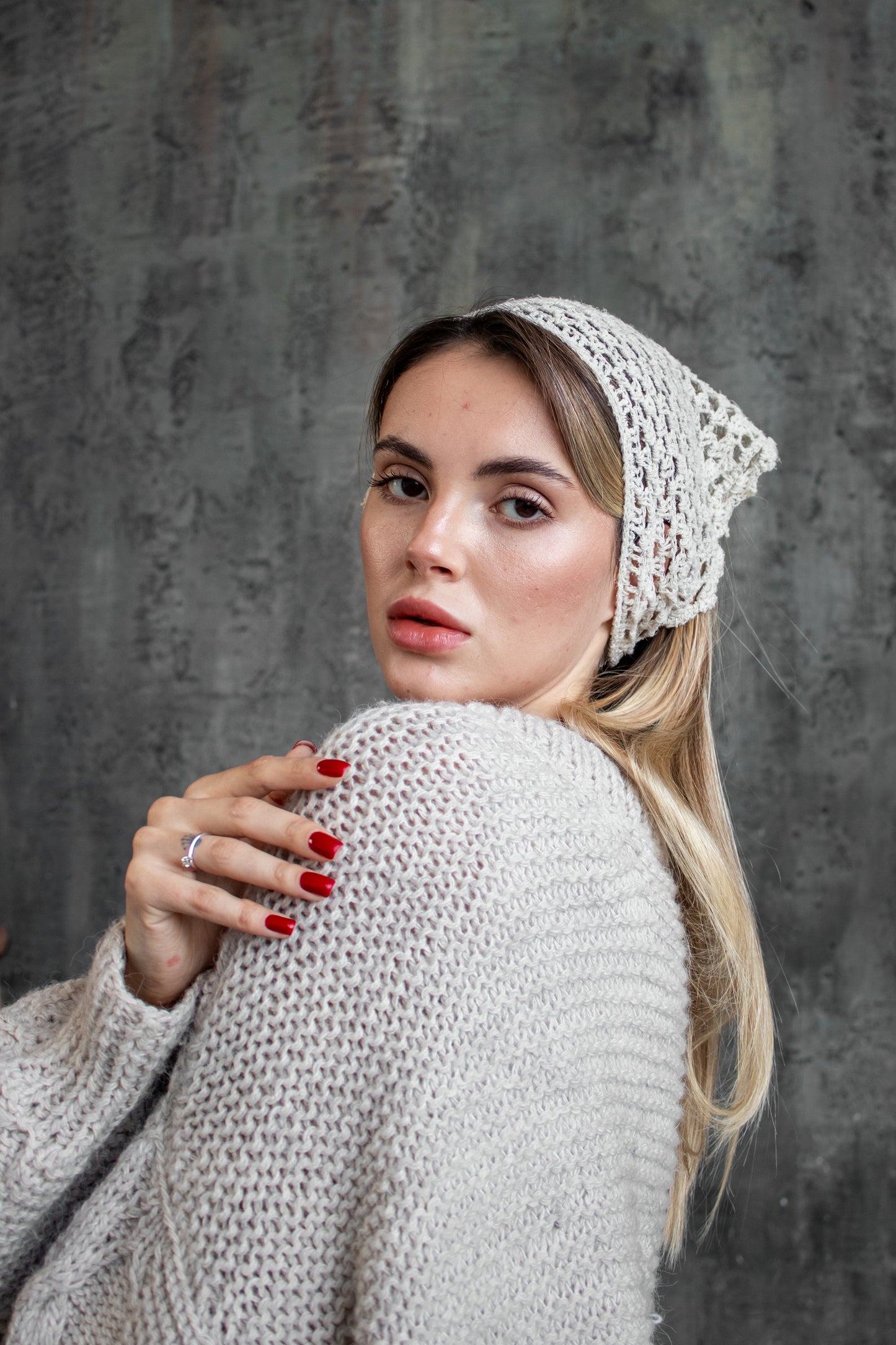 Boho Crochet Summer Kerchief – Handmade Hemp Headscarf Lightweight Natural Bandana Beach & Everyday Style