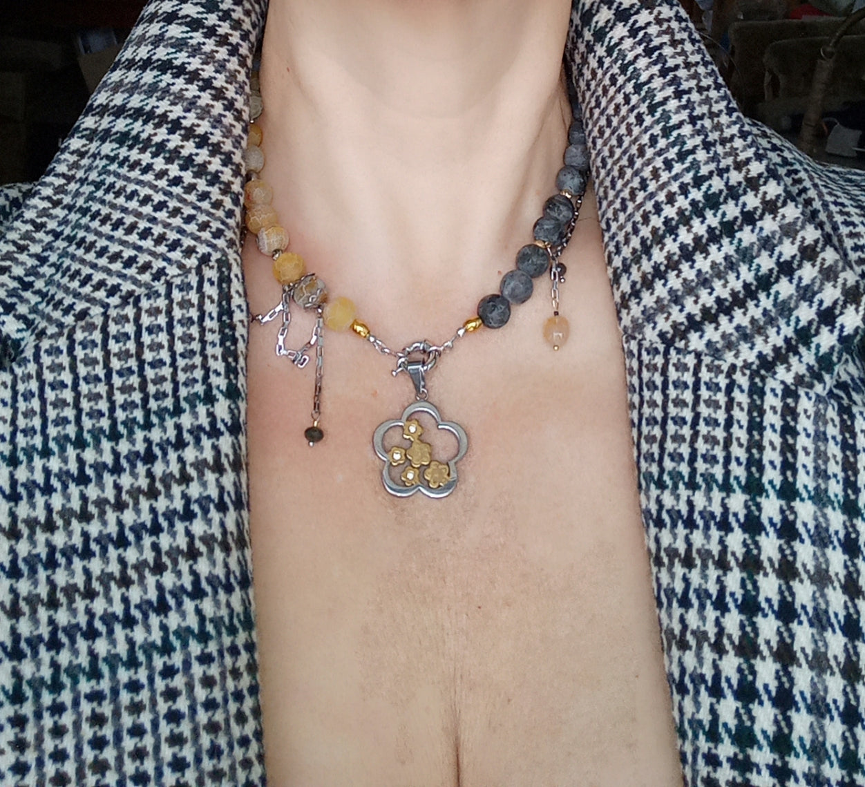 Gift-ready gemstone necklace with packaging for her