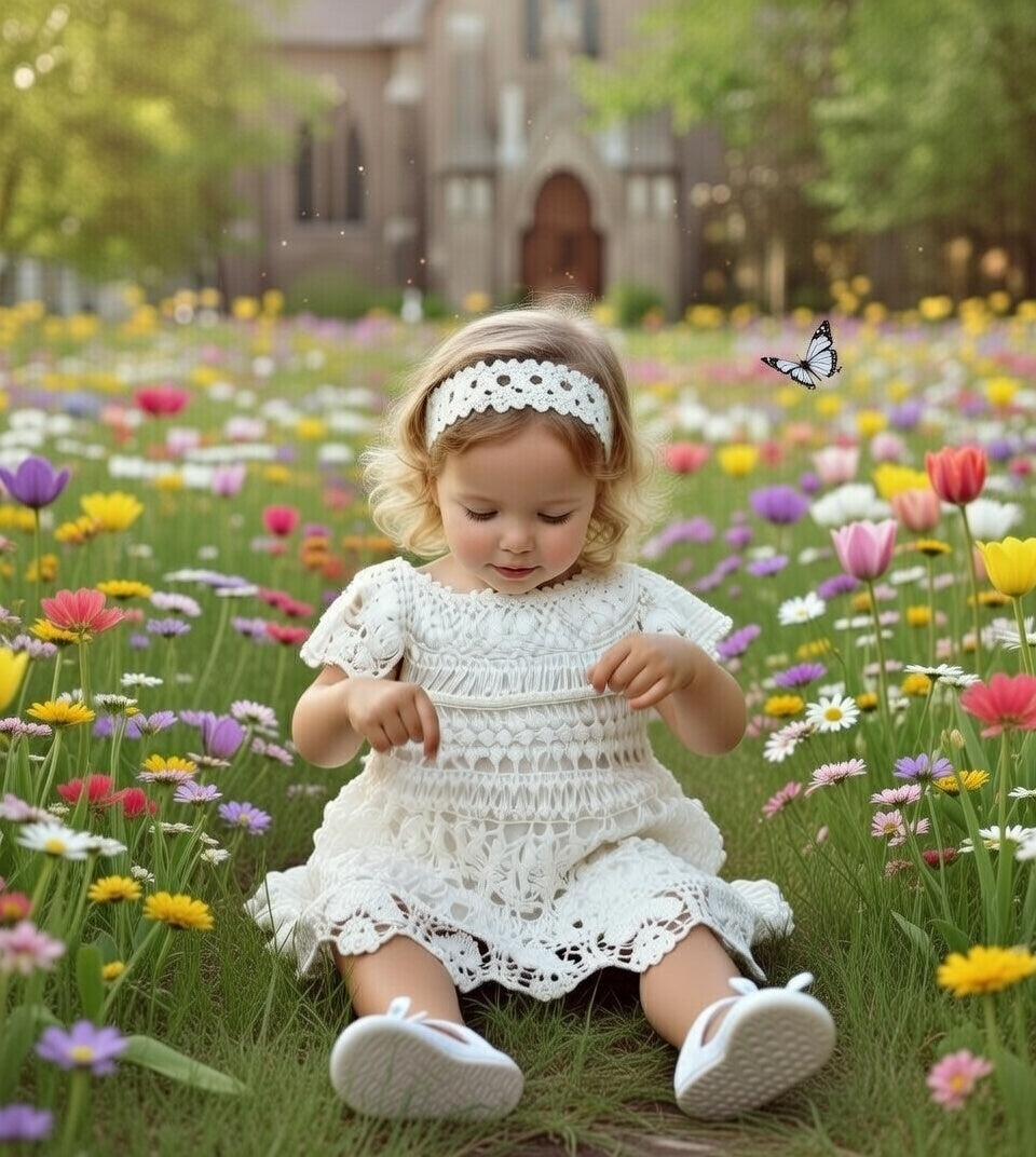 Close up crochet stitches cotton yarn detail