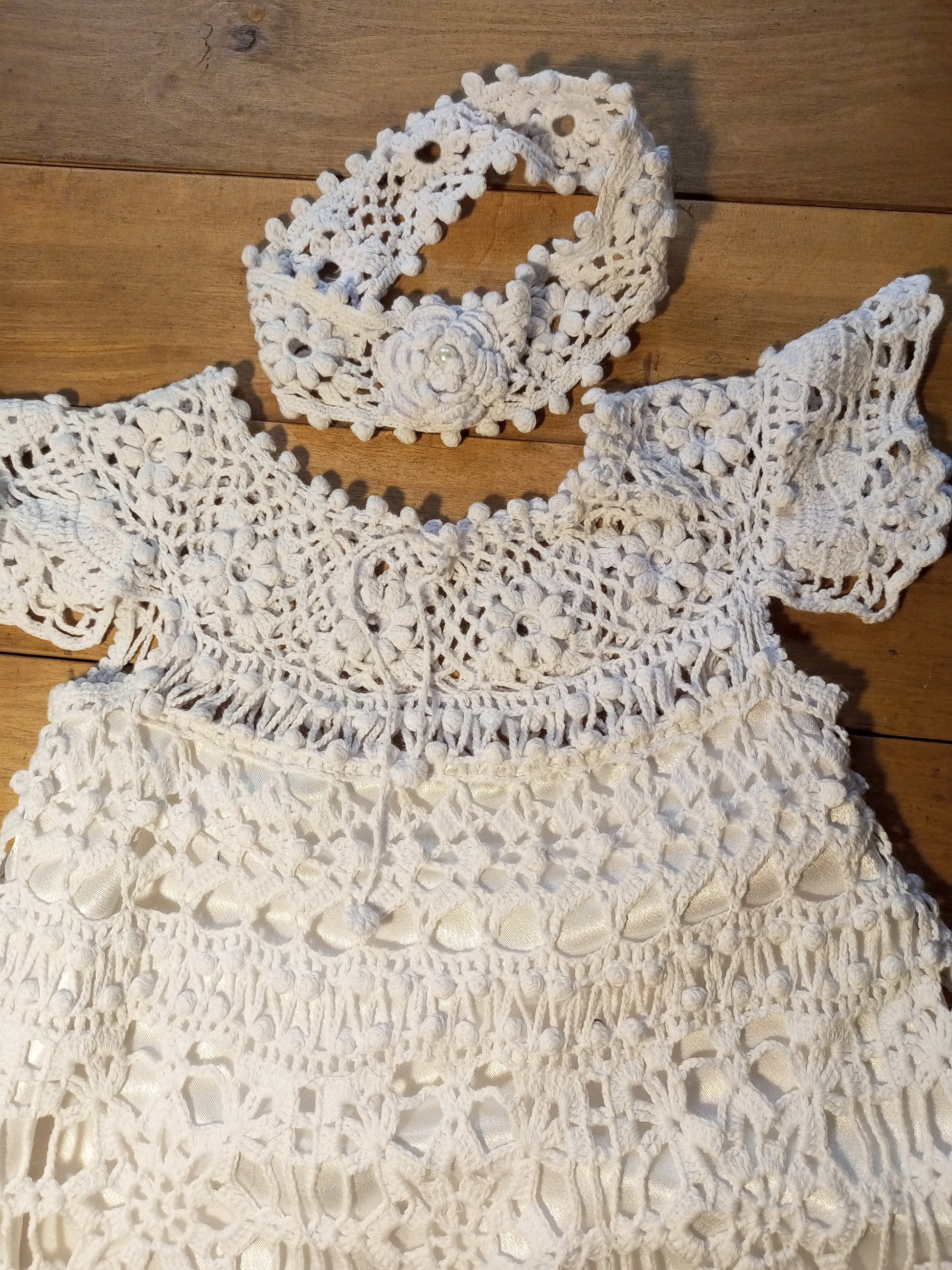 White cotton crochet sundress for girls photoshoot