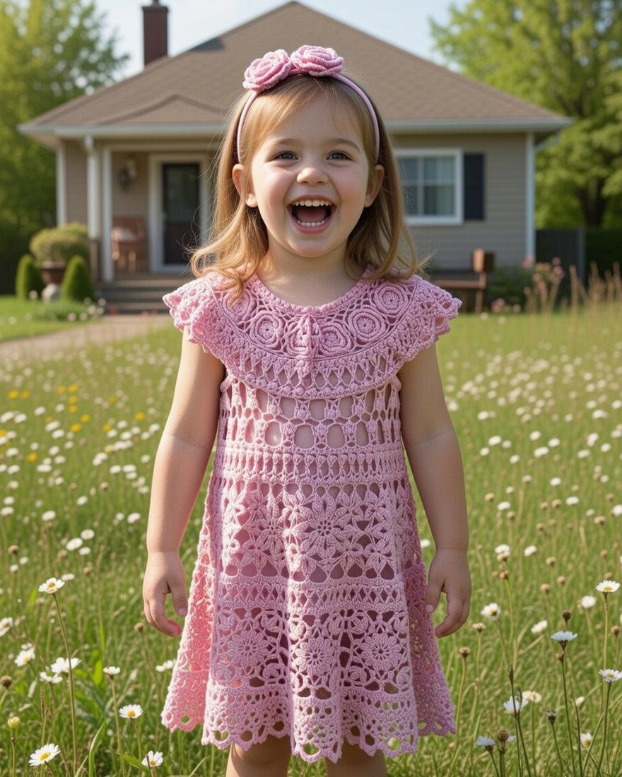 crochet cotton girl dress