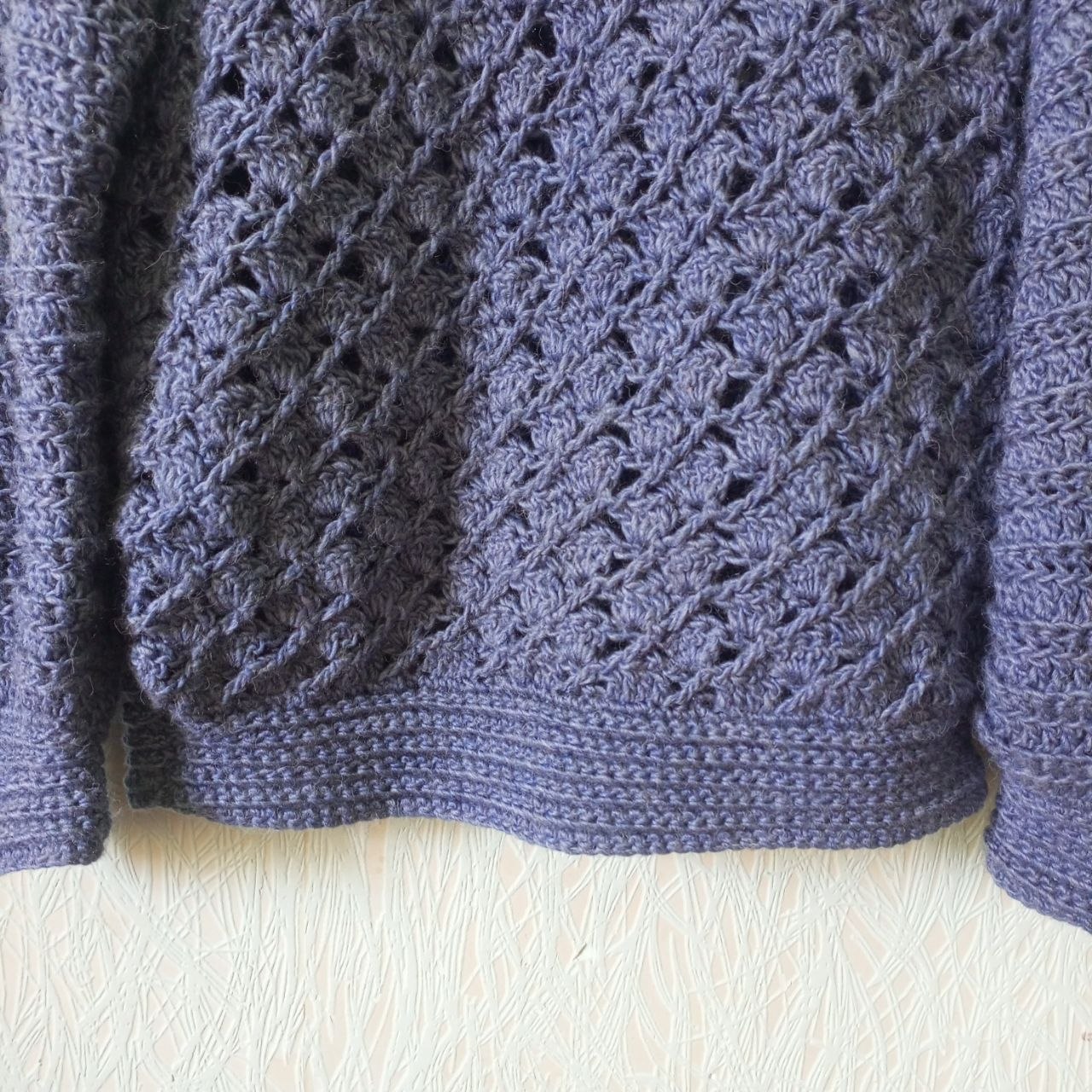 Blue Denim Crochet Sweater Pattern PDF Shell Stitch Pullover Beginner To Intermediate US Terms  Instant Download